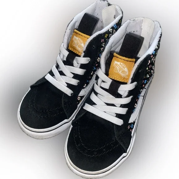 Vans Toddler Black High-Top Sneakers with Floral Print - Picture 3 of 9